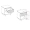 Manhattan Comfort Granville Dark Grey 1-Drawer Nightstand, 2PK 2-NS-5005 - alternate 2